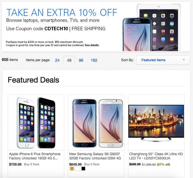 Fotografía - [Offre Alerte] eBay offre un coupon pour 10% de réduction A Bunch of Tech plus, comme le Galaxy Samsung S6 pour 599 $